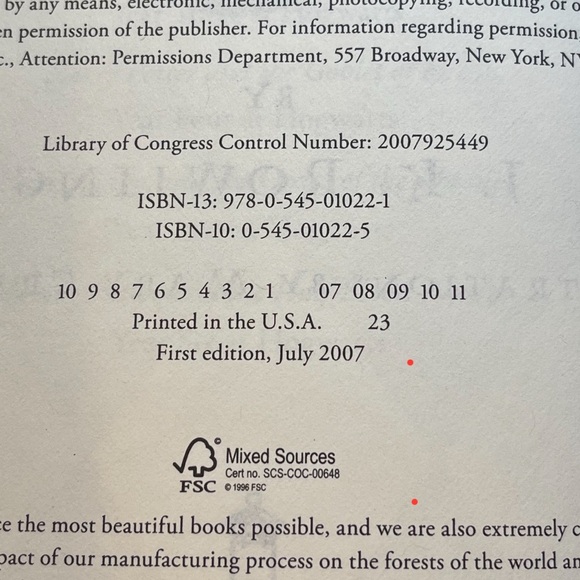 FIRST EDITION BOOK 7 Harry Potter series, The Deathly Hallows WITH RARE ERRORS - Picture 10 of 13